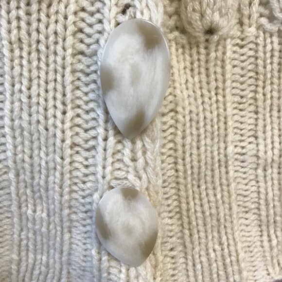 Line Loose Knit Cashmere Deep V 3/4 Sleeve Button Up Cardigan Size M - Picture 5 of 10